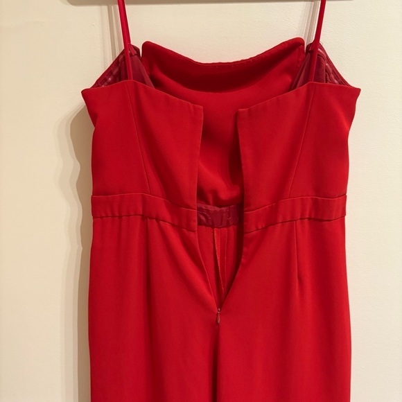 Jill Jill Stuart Red Crepe Strapless Jumpsuit Size 12 - Picture 11 of 12